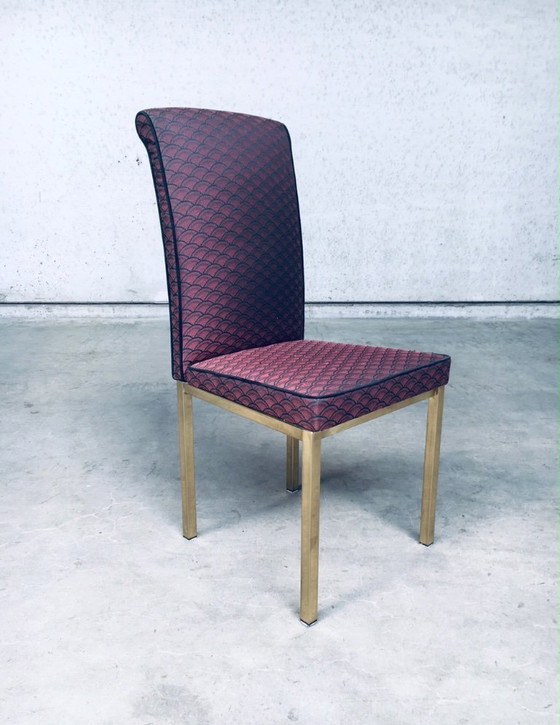 Image 1 of Set van 6 eetkamerstoelen in Hollywood Regency-stijl uit de jaren 70, België