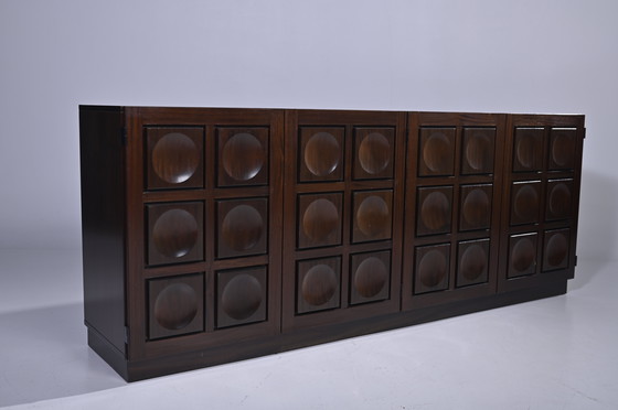 Image 1 of BUFFET BRUTAL BELGE EN ACAJOU TEINTÉ