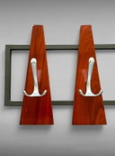 Vintage Teak Houten Kapstok 1960 Rozenhout Metalen Frames Verchroomde Haken