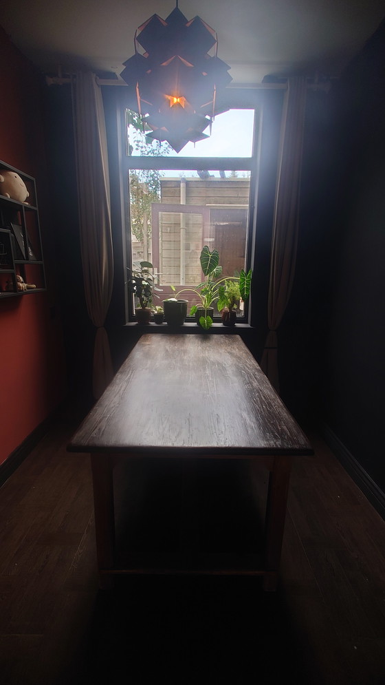 Image 1 of Table de salle à manger industrielle vintage