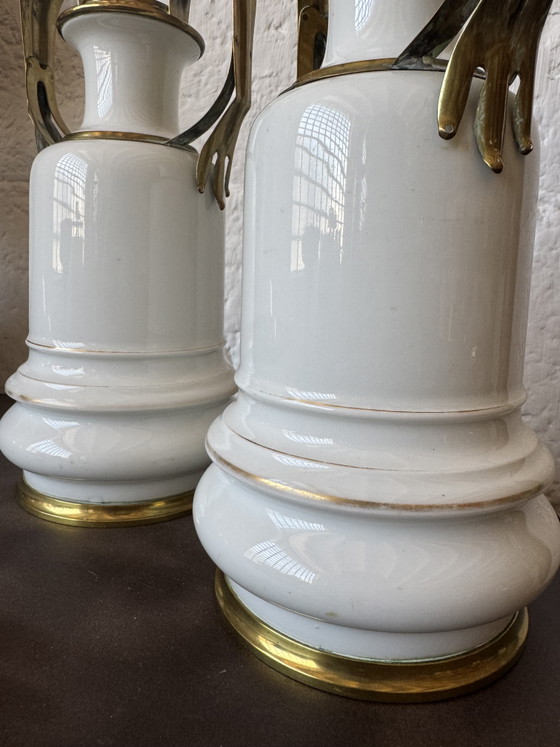 Image 1 of Old Parisian porcelain vases, 19th century