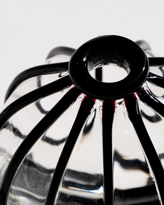 Image 1 of Archimede Seguso (Vetraria Archimede Seguso) “Fili” Ribbon Vase Duo Murano 1950s, signed 