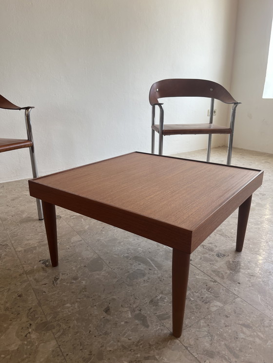 Image 1 of 2x Originele "Italiaans Modernisme jaren 70" fauteuil, verchroomd buisvormig staal, leer!