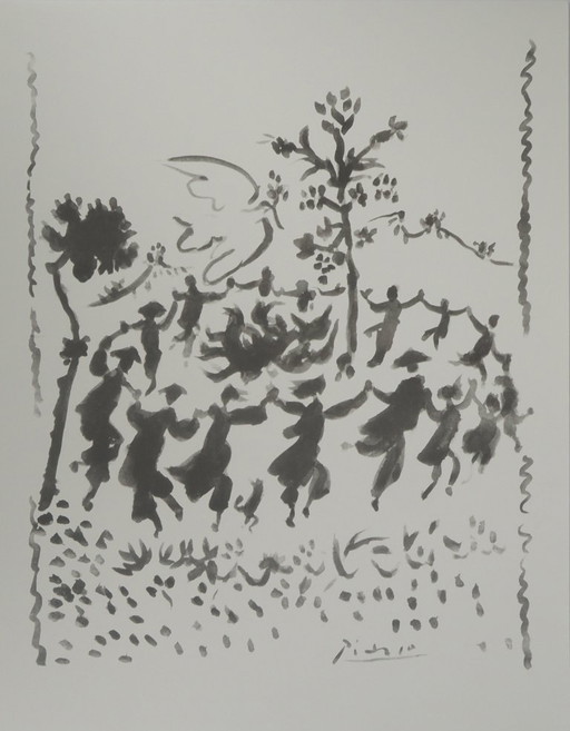 Pablo Picasso: Es lebe der Frieden, signierte Lithografie – lithos zeefdrukken, Paper