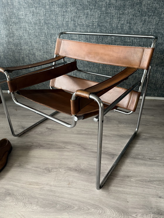 Image 1 of Sedia vintage "Wassily", pelle color cognac, Italia, anni '70