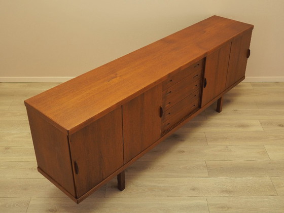 Teak Sideboard With Sliding Doors, Danish Modern Design From The 1960s – Wood (photo 10 of 25)