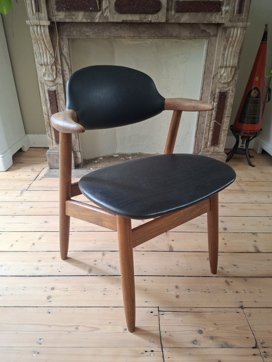 Ensemble de 4 chaises en corne de vache, style années 60 – humelfa, Chaises de salle à manger, Skai, Wood (photo 3 of 15)
