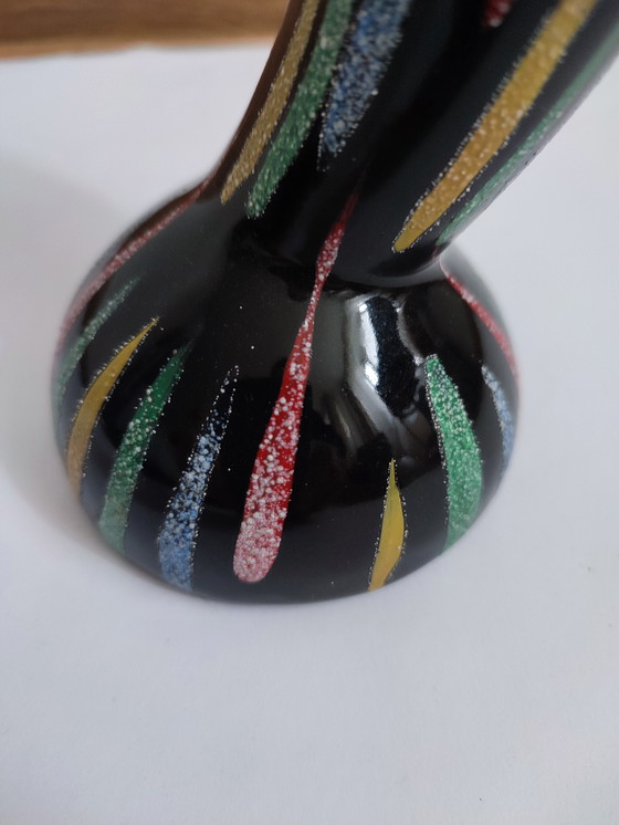 Image 1 of Vase auf Fuß Schwarzes Horn des Überflusses Sechziger Jahre 60er Jahre