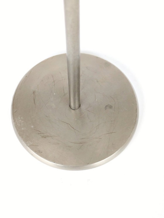 Image 1 of Coppia di portacandele postmoderni anni '80 | Acciaio inossidabile e ottone con design ad ala