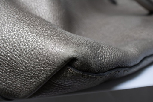 Fendi, silver selleria grand borhese leather handbag