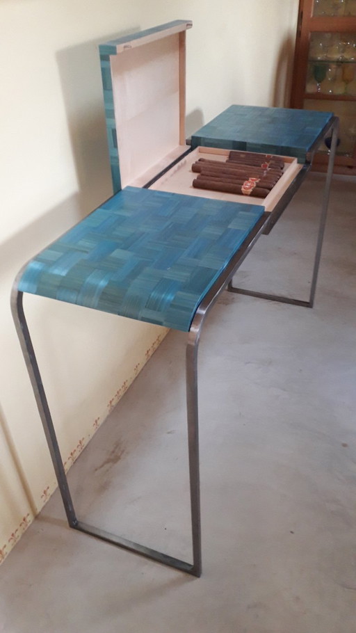 Console en Fer Forge et Paille de Seigle – dressoirs, Metal (photo 2 of 5)