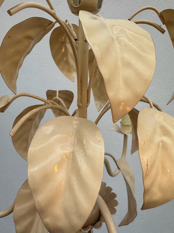 Lampadario stile fiorentino anni '70 con foglie di tabacco – Metallo (photo 7 of 14)