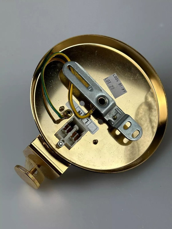 Image 1 of 60's 70's Lampe Lampe murale Glass Brass Blatt Space Age Design