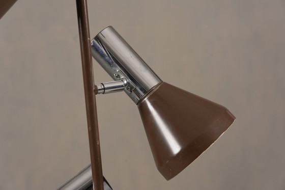 Image 1 of Vintage Brown 3 Bulbs Floor Lamp, Germany 1970's
