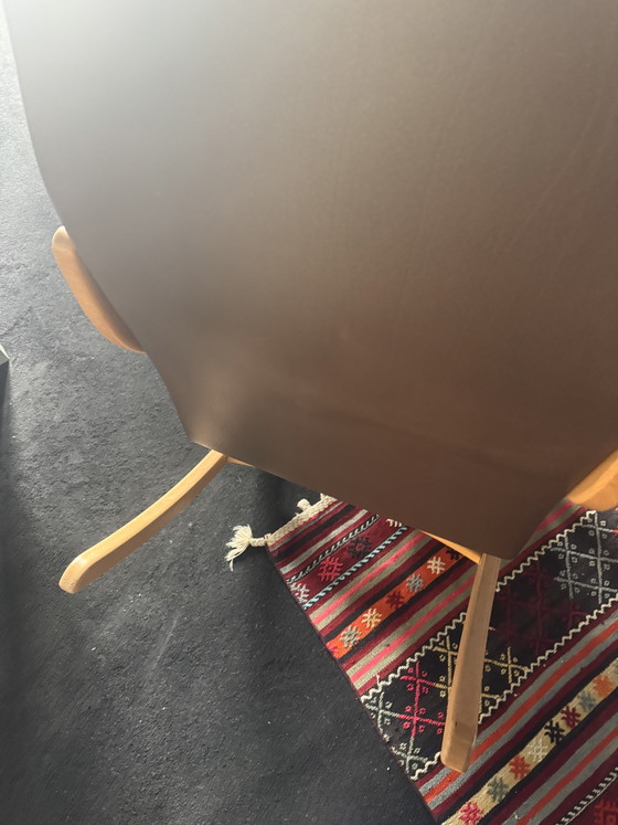 Image 1 of Schaukelstuhl aus Holz und Leder
