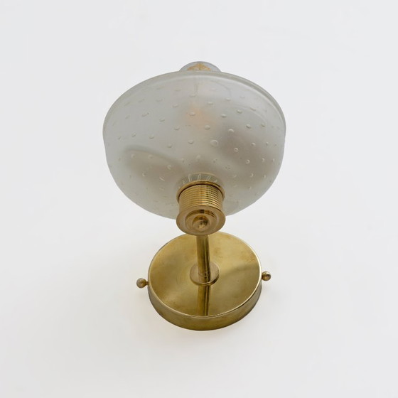 Image 1 of Attribué à Barovier & Toso Applique en laiton et verre de Murano Pulegoso, paire