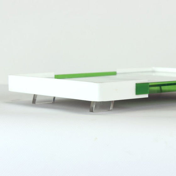 Image 1 of Set Of Colorful Drinking Glasses With A Tray, Czechoslovakia 1960s