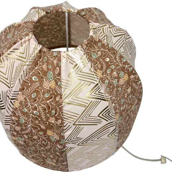 Image 1 of Lampe de table italienne vintage en albâtre/onyx, abat-jour cousu à la main, années 1960.