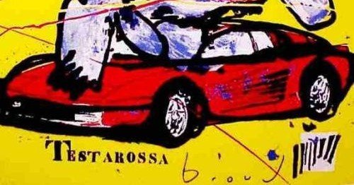 Herman Brood - Color screenprint Testarossa - Hand-signed