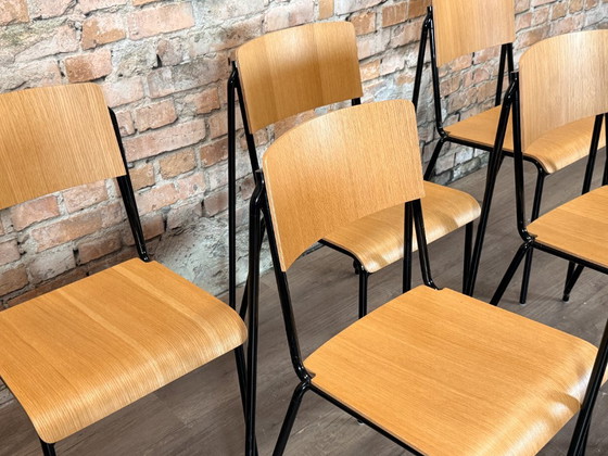 HAY Petit Standard Set van 6 - Hout/Zwart | Daniel Rybakken, Eetkamerstoelen, Metaal, Beige (foto 9 van 15)