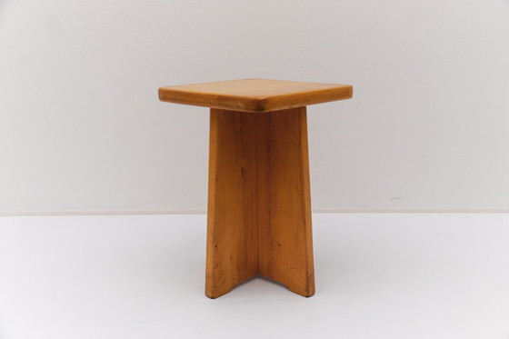 Image 1 of Conjunto de 6 taburetes de roble al estilo de Pierre Chapo, Francia, años 60