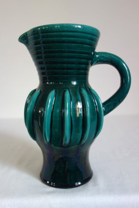 Vaso brocca in ceramica Accolay, anni '60, Accessori da tavola, Verde, Vintage (foto 4 di 12)