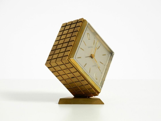 Image 1 of Rare, very beautiful small 1960s mechanical brass alarm clock table clock from Europa