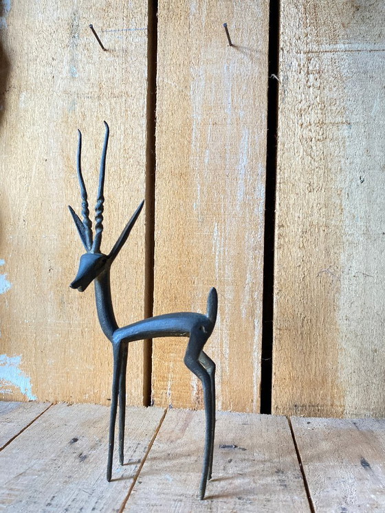 Statuetta di antilope vintage in ottone – Oggetti decorativi (photo 2 of 13)