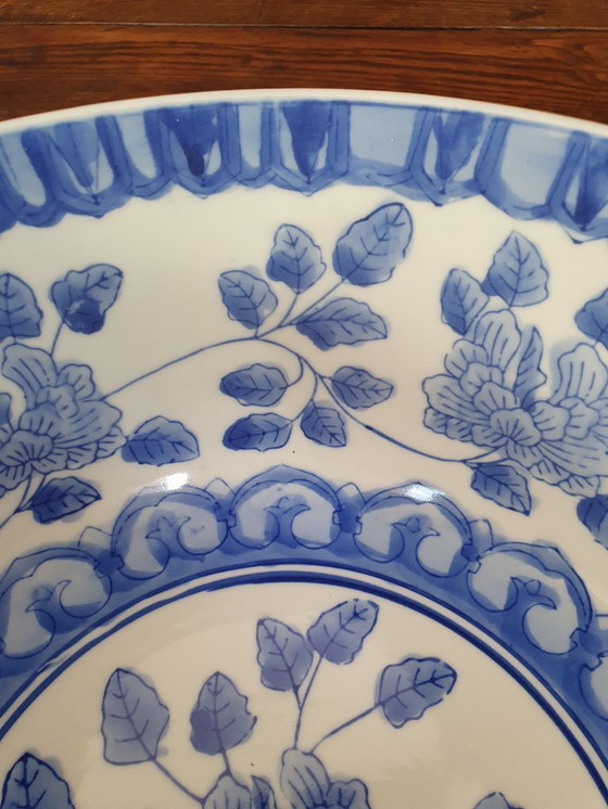 Image 1 of Magnifique bol ancien bleu et blanc, peint à la main