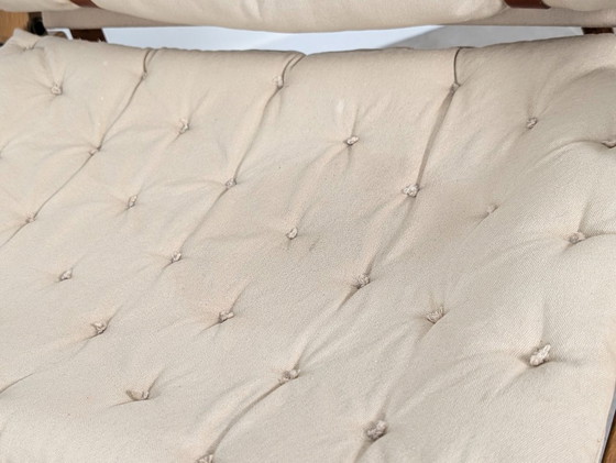 Image 1 of Fauteuil danois avec sangles en toile et cuir, XXe siècle