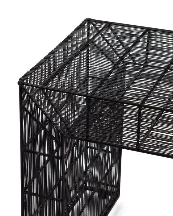 Image 1 of vintage Sculptural Metal Wire Shelving and Display Table Set