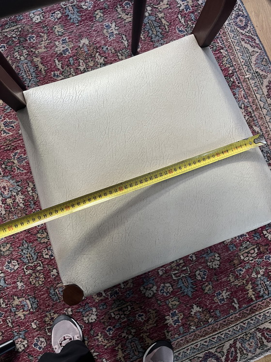 Image 1 of Set di sedie da pranzo vintage di design danese/olandese - anni '60 in teak/similpelle bianco sporco