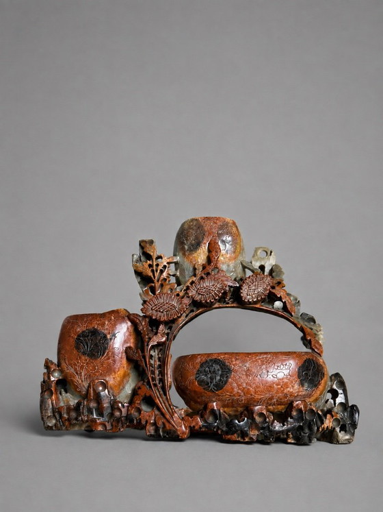 Antique Chinese Hand-Carved Soapstone Brush Washer / Scholar’s ​​Object – Decorative Objects (photo 5 of 7)