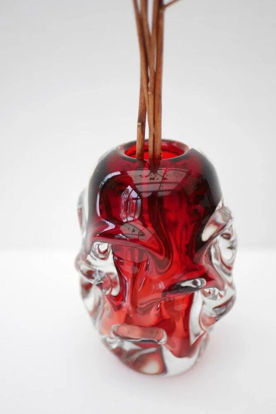 Image 1 of Red crystal vases by Augustsson for Åseda, set of 2