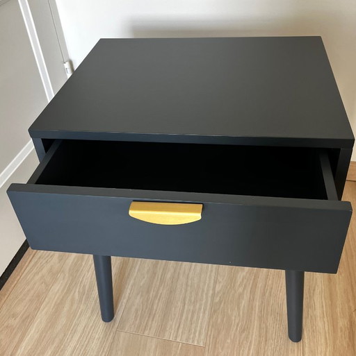 2x bedside tables, dark blue/gray
