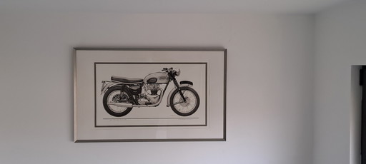 Printtekening Triumph Bonneville van Christopher Marshall
