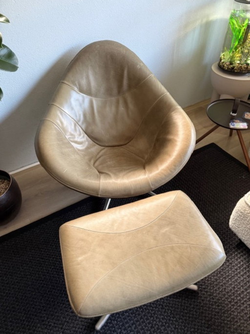 Armchair Hidde from with brand Label with footstool