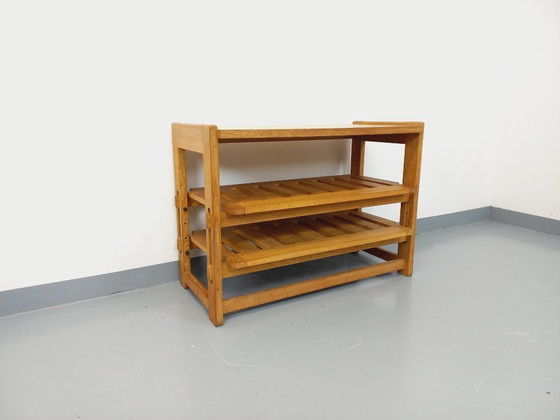 Image 1 of Guillerme et Chambron vintage solid oak open storage unit from the 60s