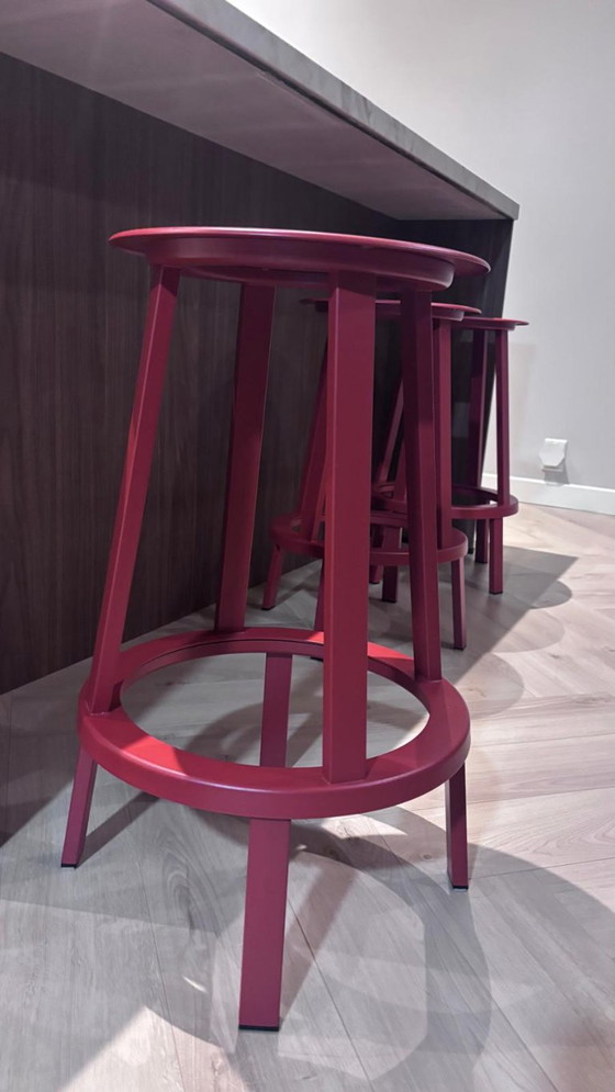 HAY Revolver tabouret de bar bas H65 rouge, Tabourets de bar, Métal, Modern (photo 3 sur 5)