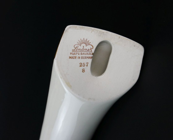 Image 1 of PORTACANDELE in porcellana moderno di metà secolo Lindner Kueps Bavaria anni '50