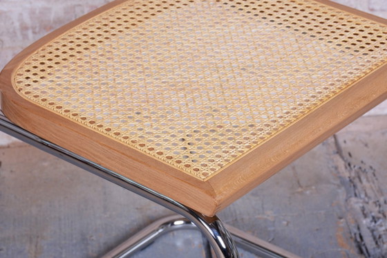 Restored Bauhaus Cesca Chair, by Marcel Breuer, Chrome, Beech, Italy, 1980s, Dining chairs, Rattan, Wood (photo 8 of 15)