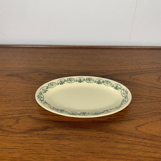 Image 1 of Kleines St. Amand Ceranor-Geschirr, dunkelgrünes Blumenmuster