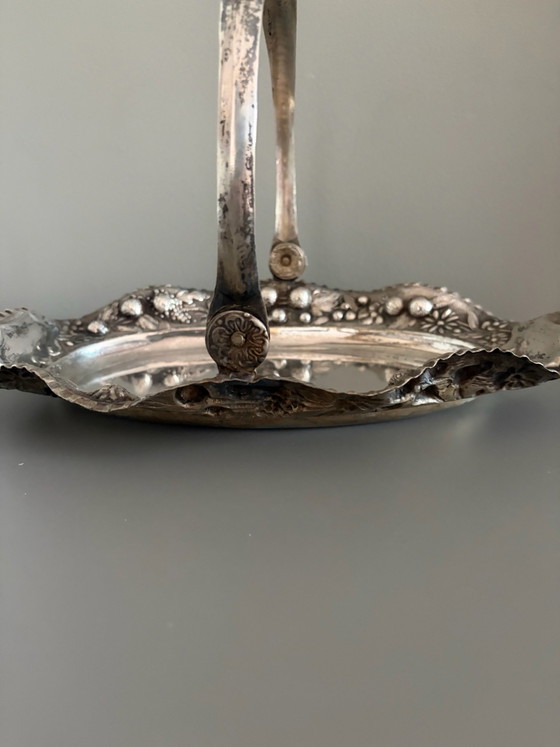 Elegante cestino vintage con motivi floreali, Accessori da tavola, Altro, Argentato (foto 2 di 10)