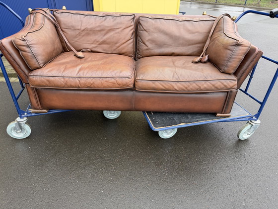 Image 1 of Mooie Muylaert 2 zits banque van rundleder à Cognacckleur