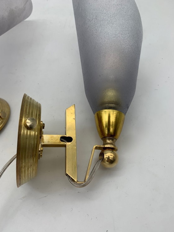 Image 1 of Pair of vintage glass wall lamps made in Italy by Seguso in 1950