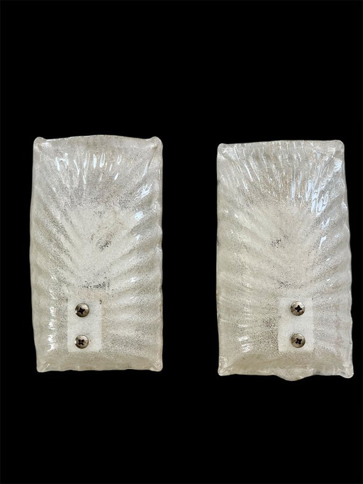 Paire d appliques Mazzega verre murano , Italie 1970s
