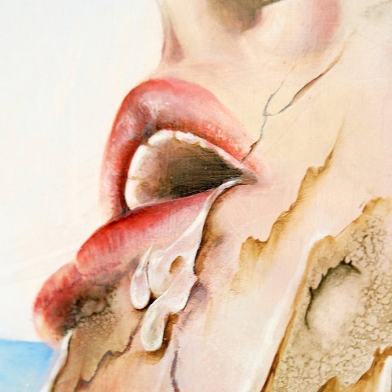 Image 1 of Surrealist oil painting on panel by Joseph Laureys (1944-2020)