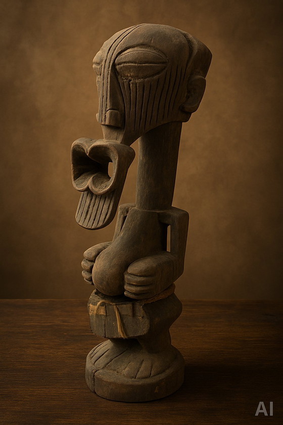Image 1 of Estatua de Songye Nkisi – República Democrática del Congo – Auténtica pieza de arte tribal (60 cm)