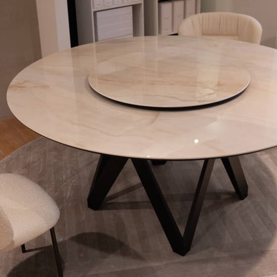 Image 1 of Calligaris Ceramic Round Dining Table | Cartesio 