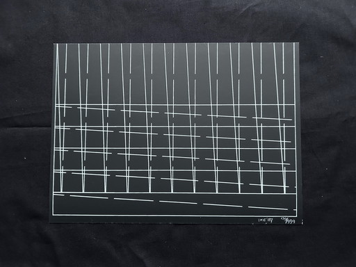Sérigraphie Ike Schols - Composition avec des lignes
